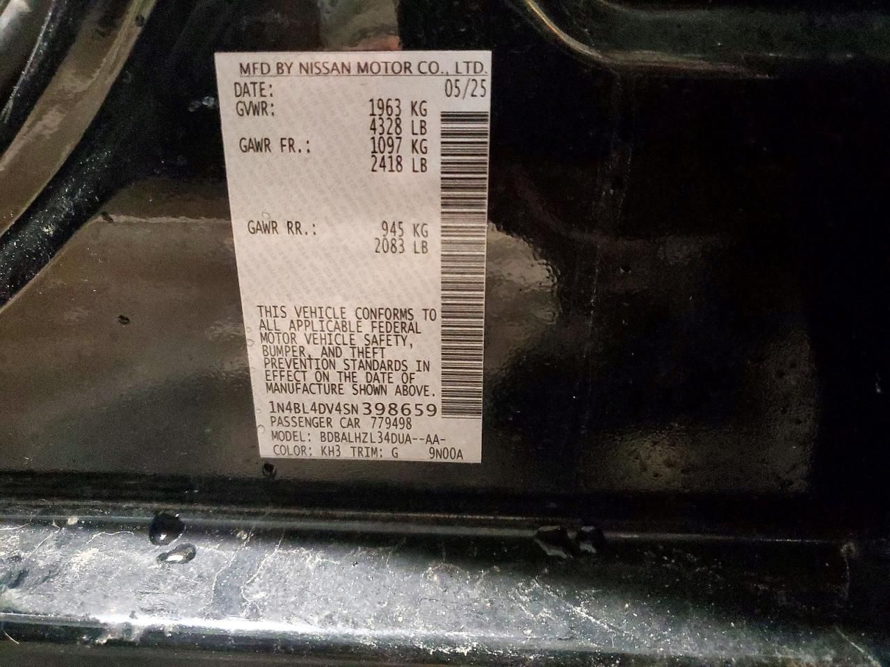 2025 Nissan Altima sv