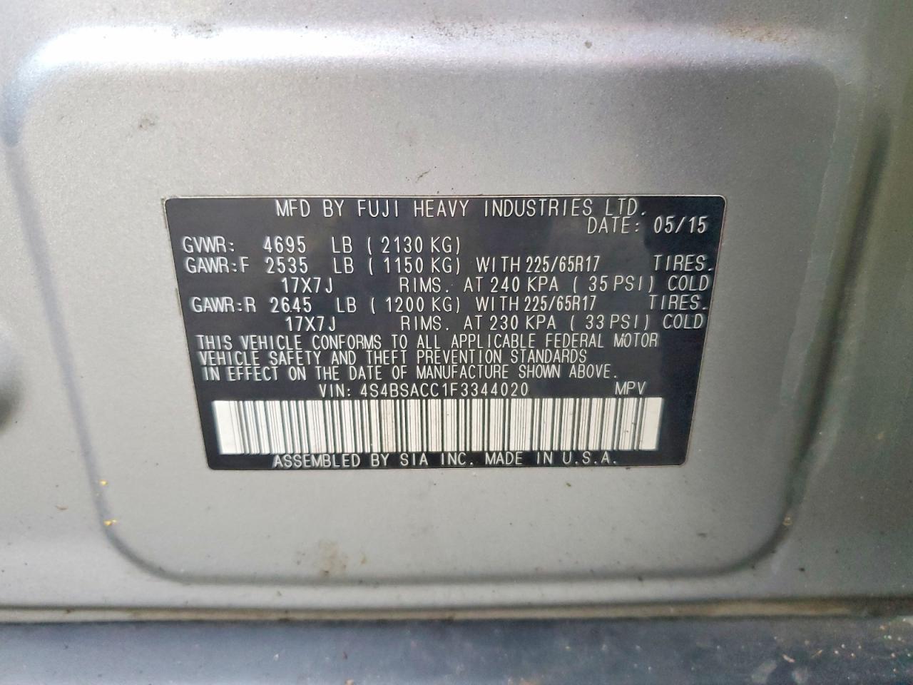 2015 Subaru Outback 2.5i Premium