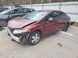 Salvage cars for sale from Copart Austell, GA: 2013 Honda Civic lx