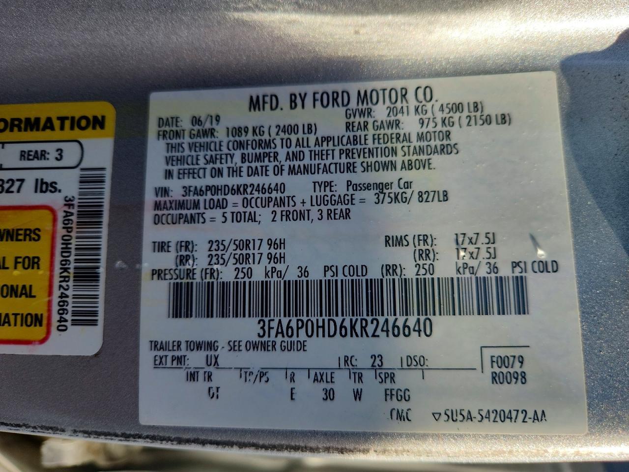 2019 Ford Fusion se