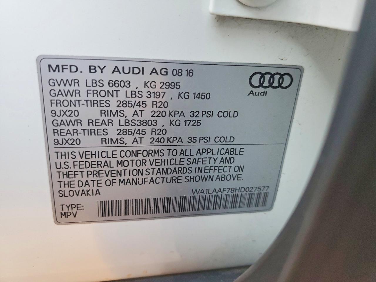 2017 Audi Q7 Premium Plus