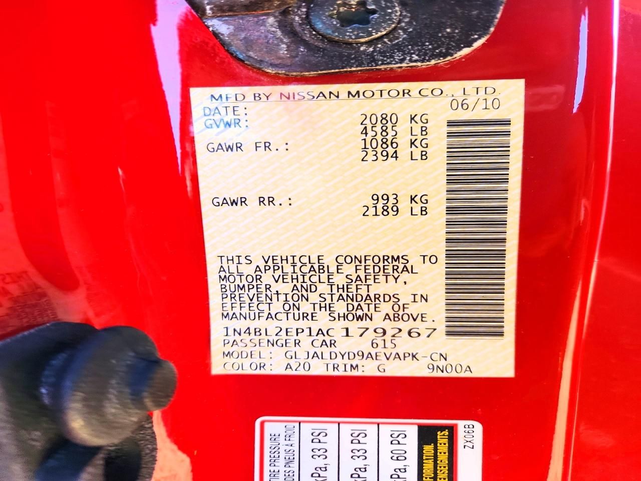 2010 Nissan Altima sr