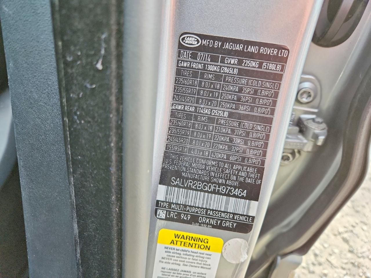 2015 Land Rover Range Rover Evoque Pure Premium