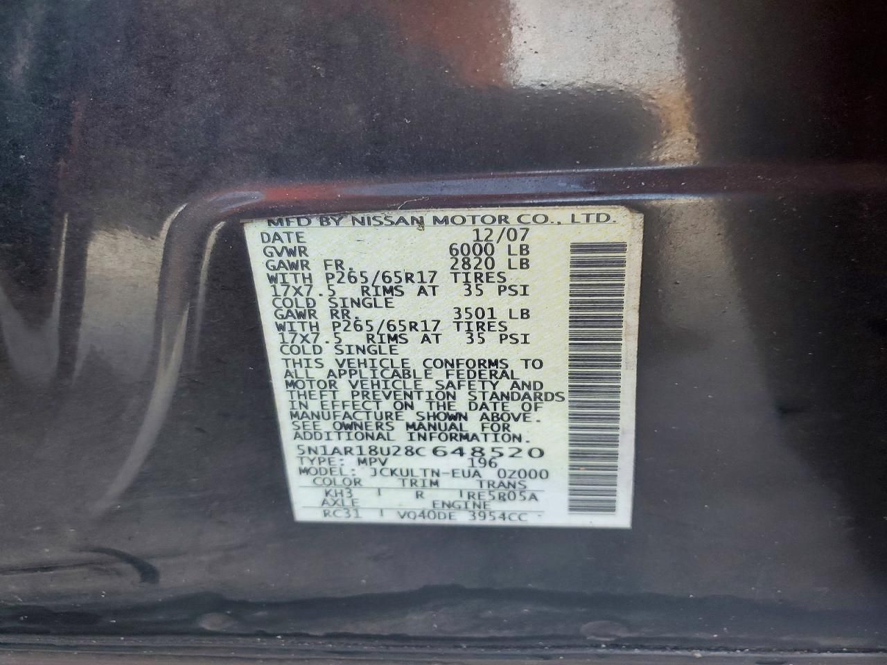 2008 Nissan Pathfinder s