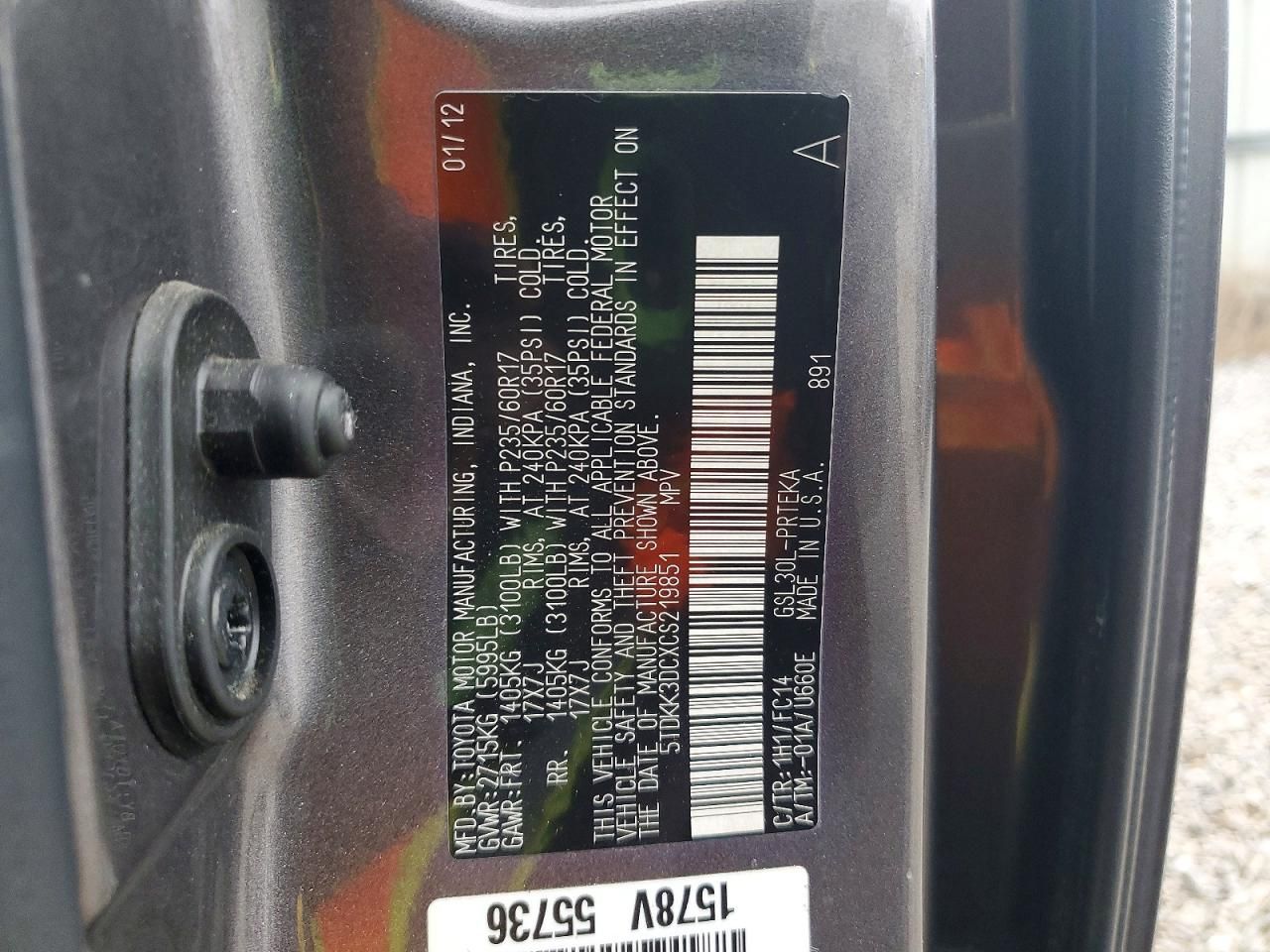 2012 Toyota Sienna le