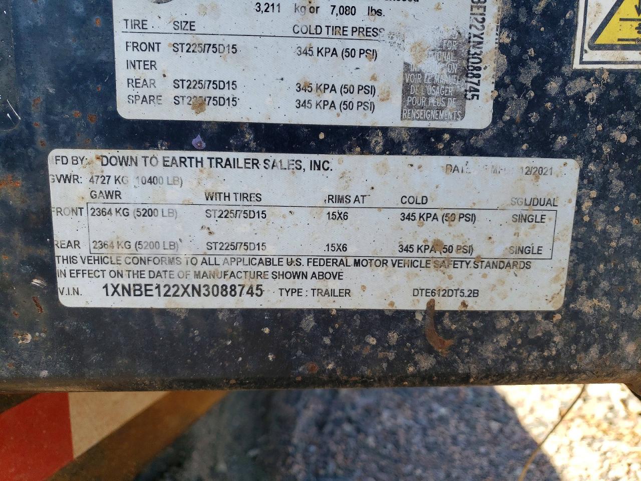2022 Down To Earth DTE612DT5.2B  Dump Trailer