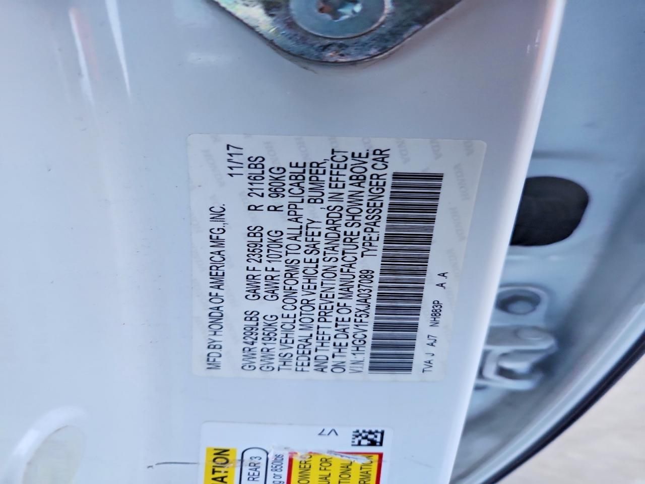 2018 Honda Accord exl