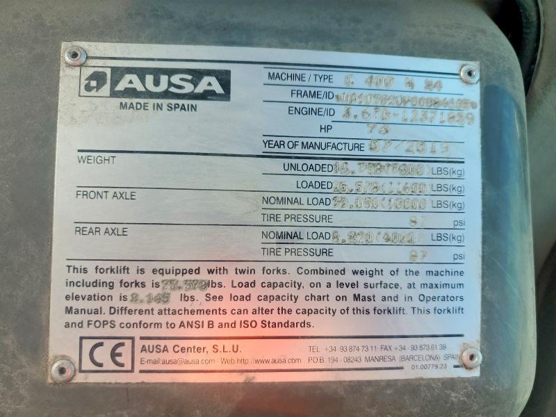 2019 Ausa C400 Forklift