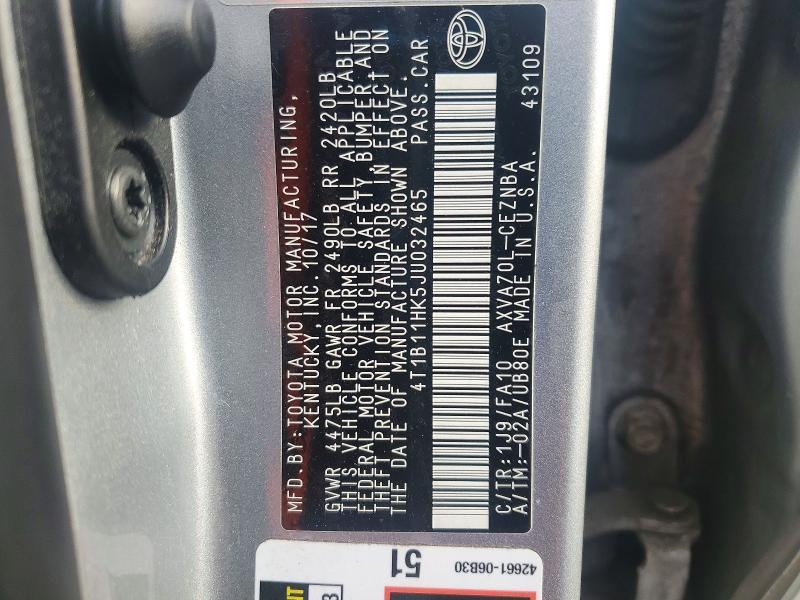 2018 Toyota Camry le