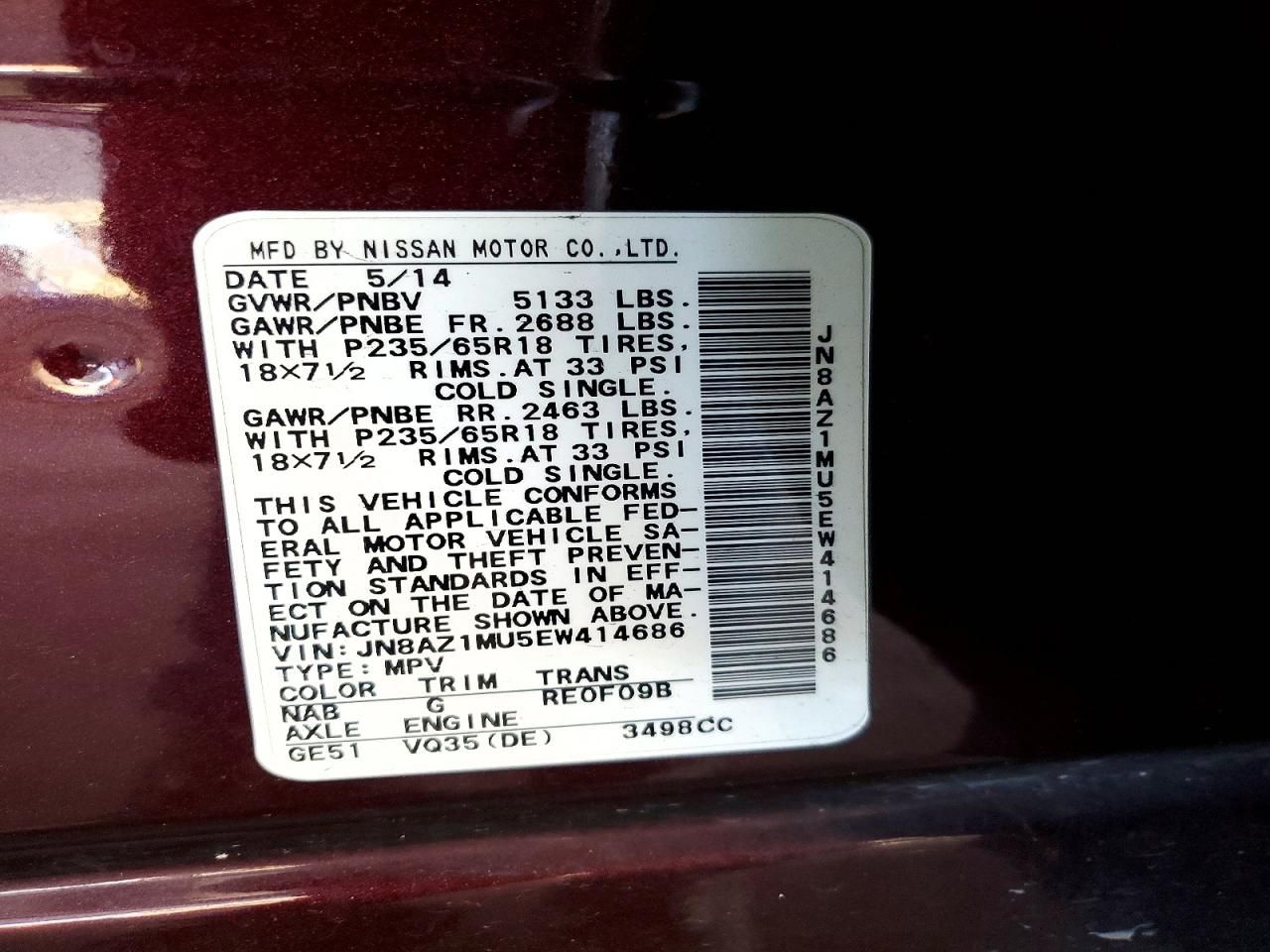 2014 Nissan Murano s