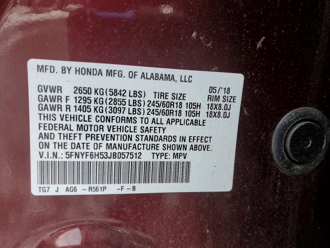2018 Honda Pilot exl