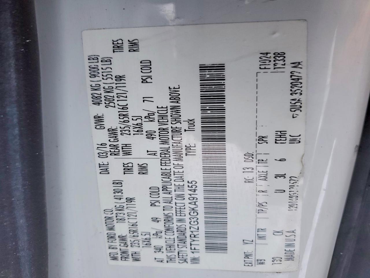 2016 Ford Transit 250 Delivery van