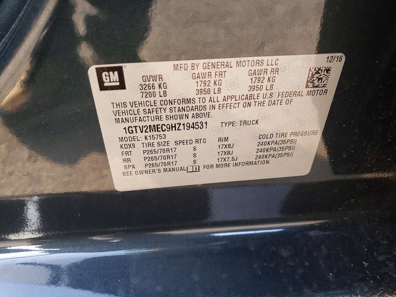 2017 GMC Sierra K1500 sle
