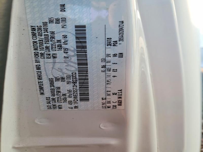 2003 Ford Econoline E350 Super Duty Cutaway van