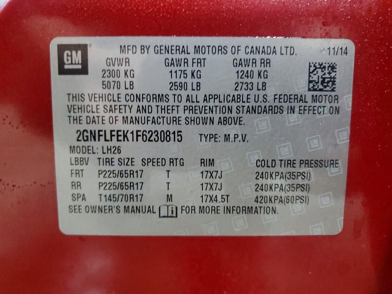 2015 Chevrolet Equinox lt