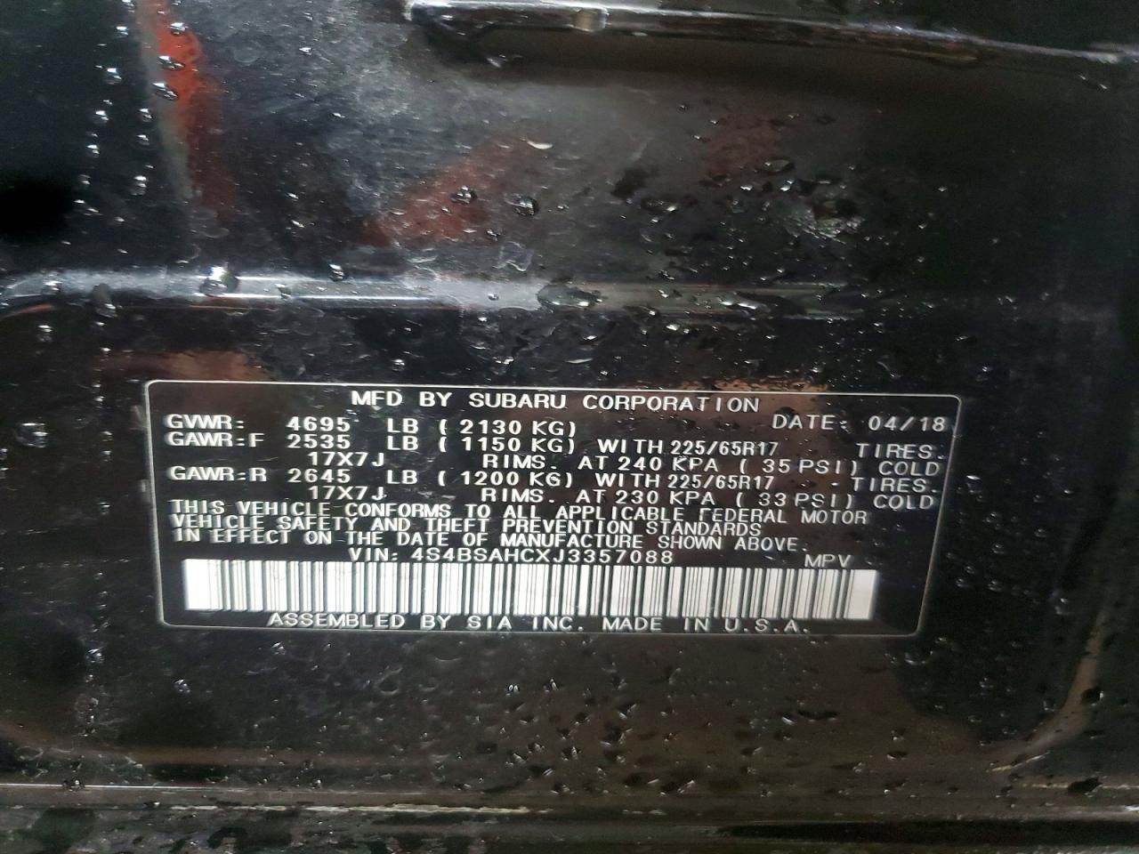 2018 Subaru Outback 2.5i Premium