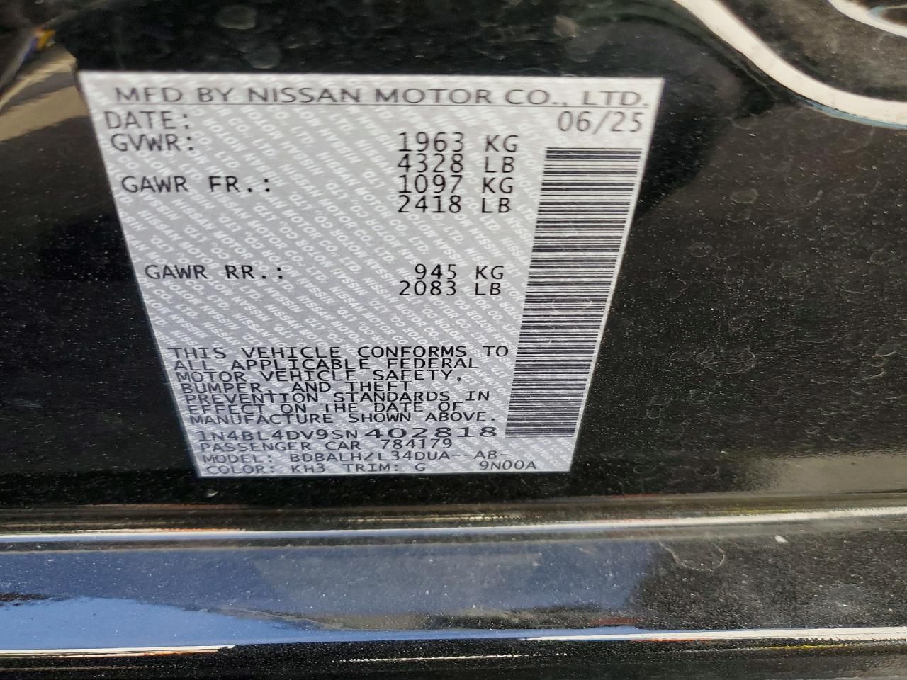 2025 Nissan Altima sv