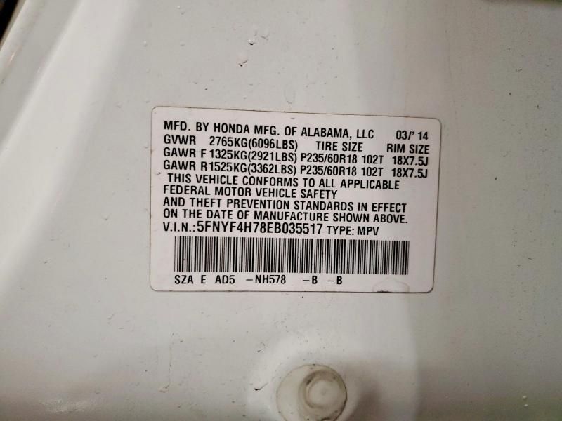 2014 Honda Pilot Exln