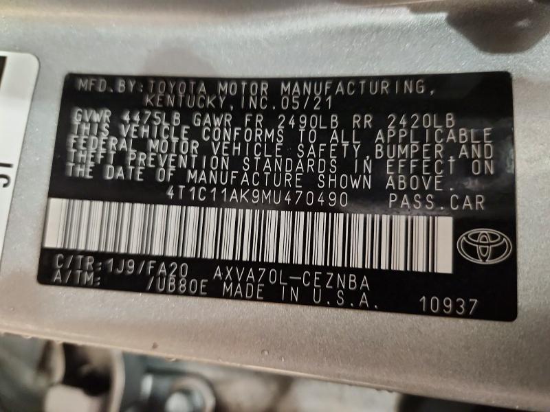 2021 Toyota Camry le