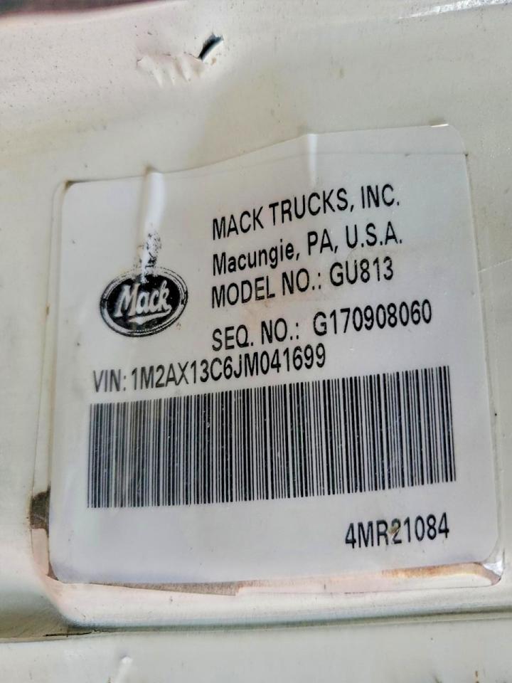 2018 Mack GU813 Ready MIX Truck