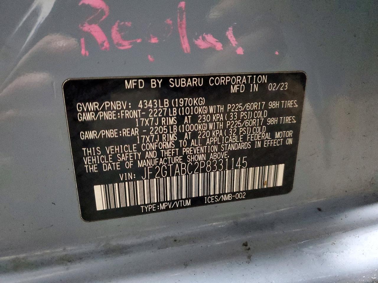 2023 Subaru Crosstrek