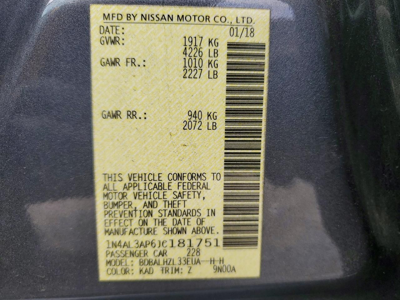 2018 Nissan Altima 2.5