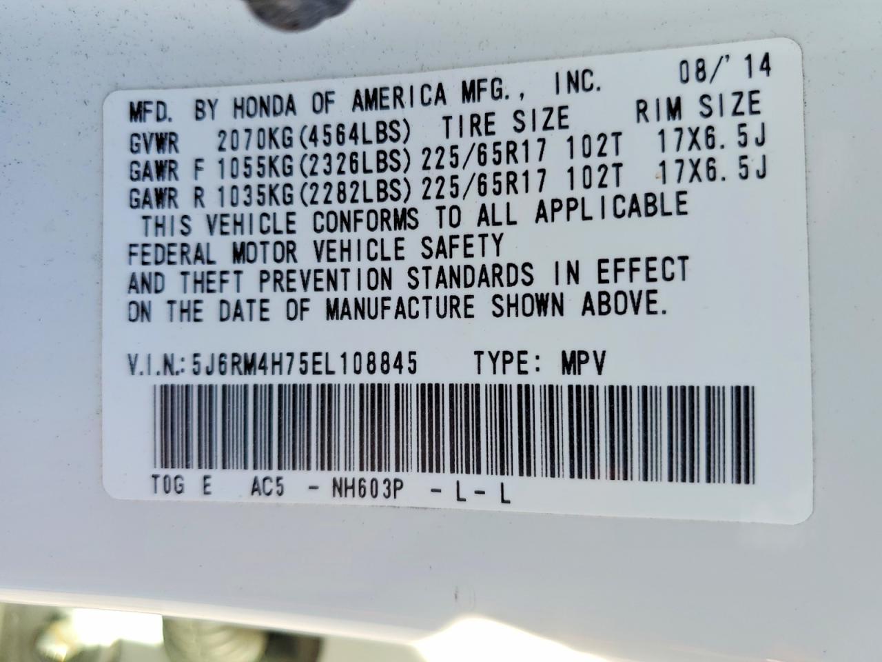 2014 Honda Cr-v exl