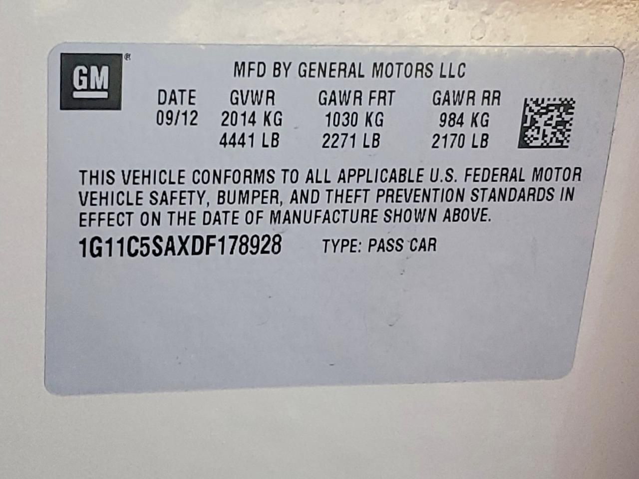 2013 Chevrolet Malibu 1LT