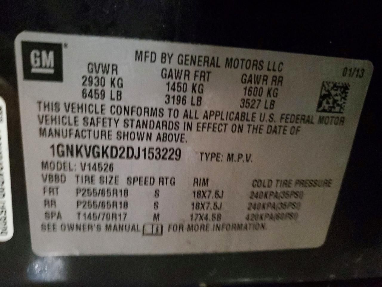 2013 Chevrolet Traverse lt