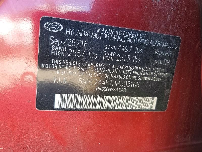 2017 Hyundai Sonata se