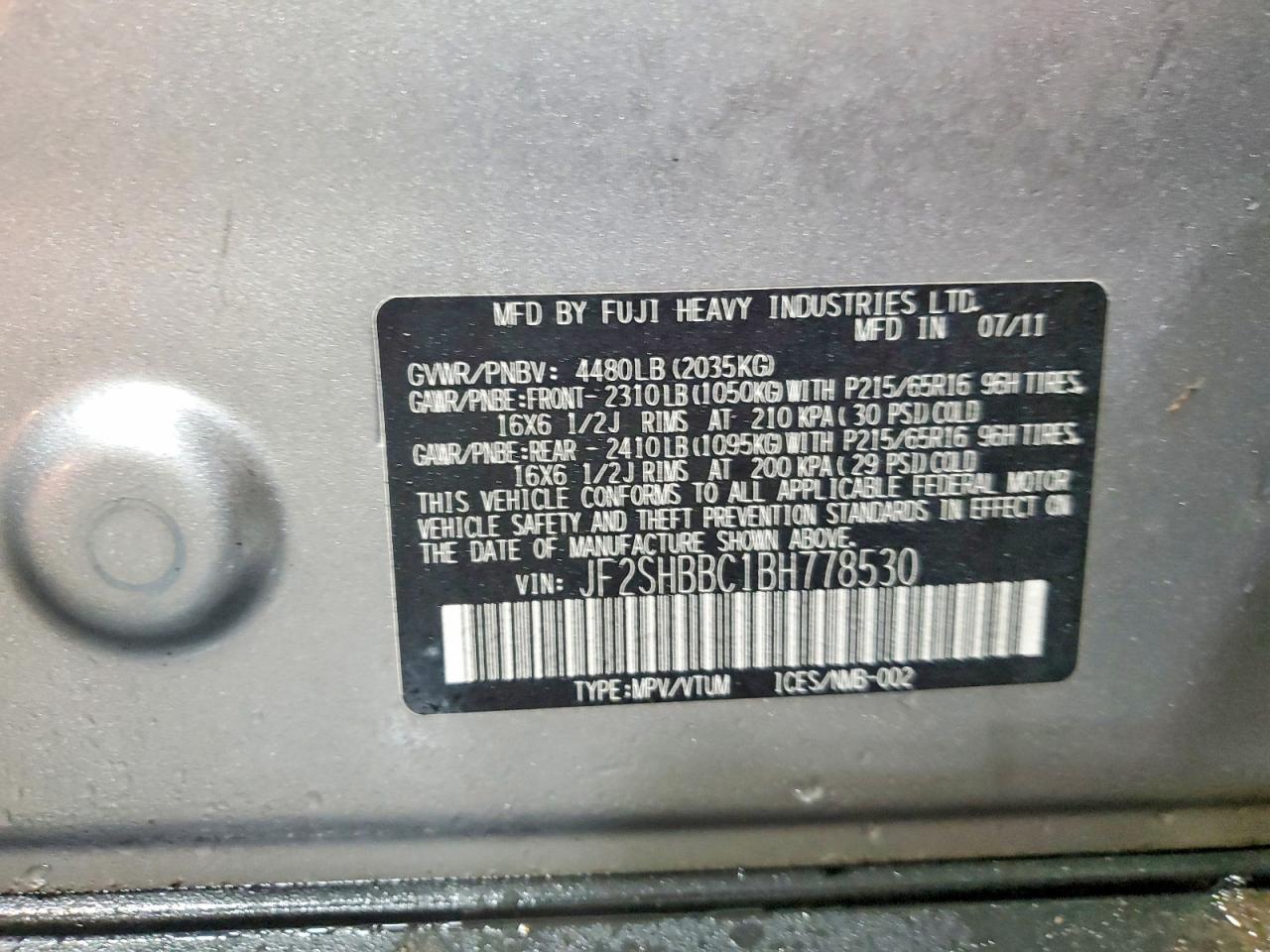 2011 Subaru Forester 2.5x