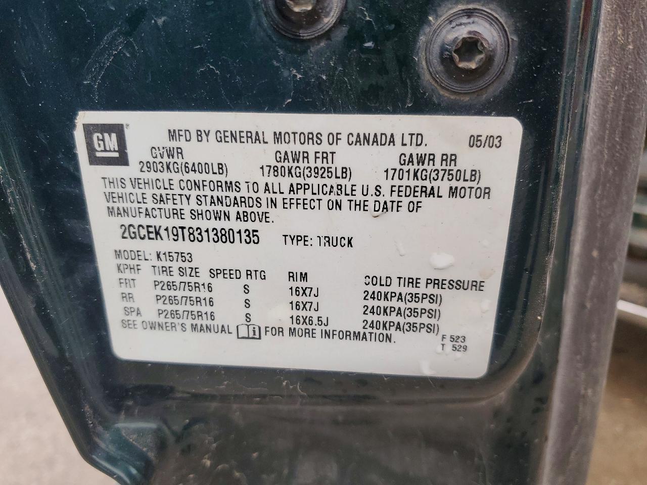 2003 Chevrolet Silverado K1500