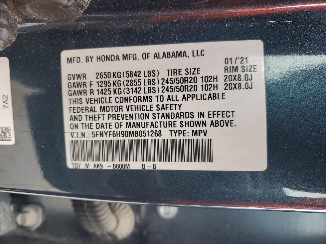 2021 Honda Pilot Touring