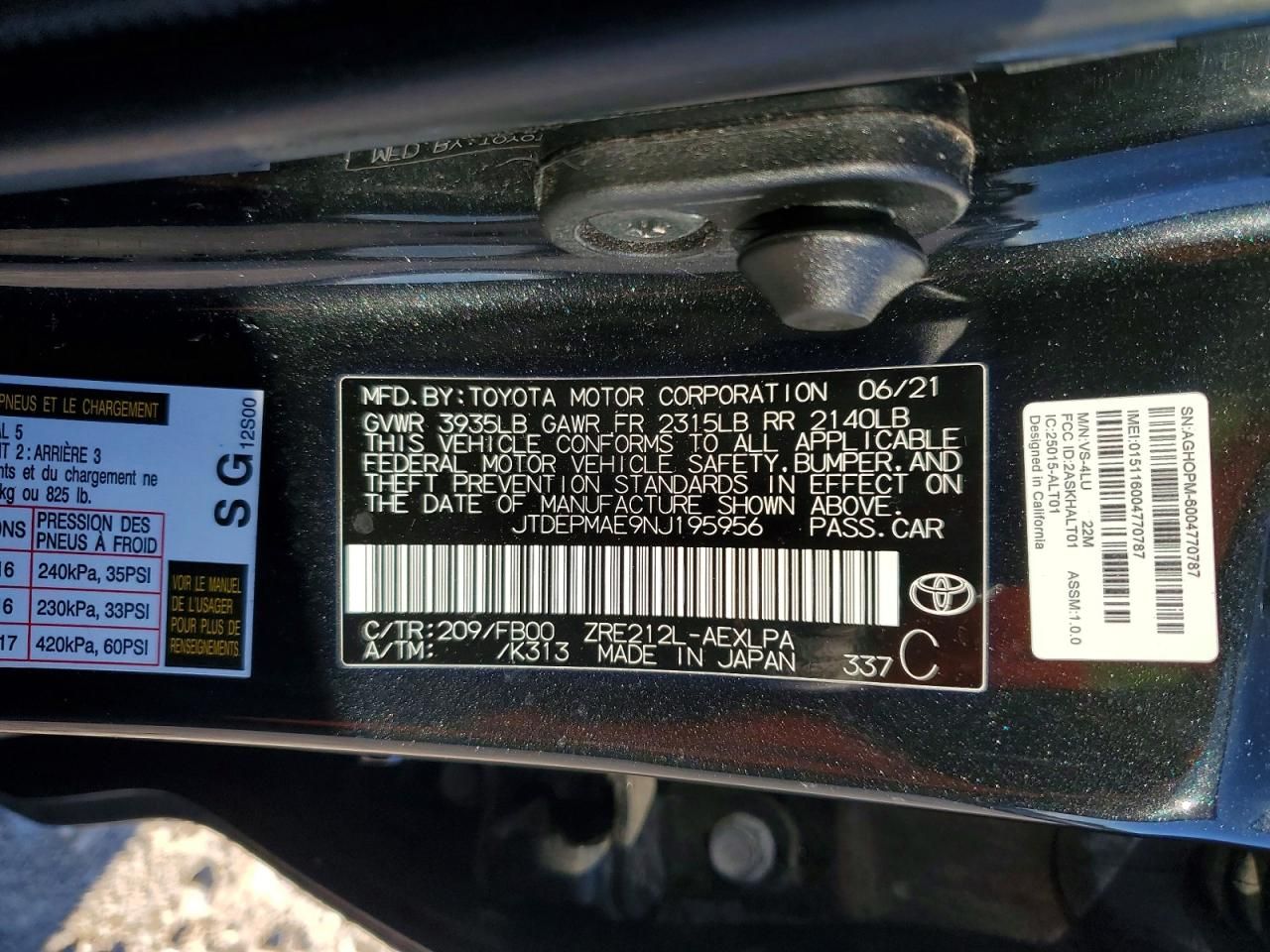 2022 Toyota Corolla le