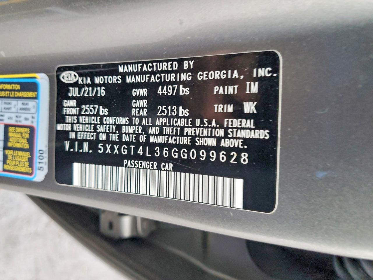 2016 KIA Optima lx