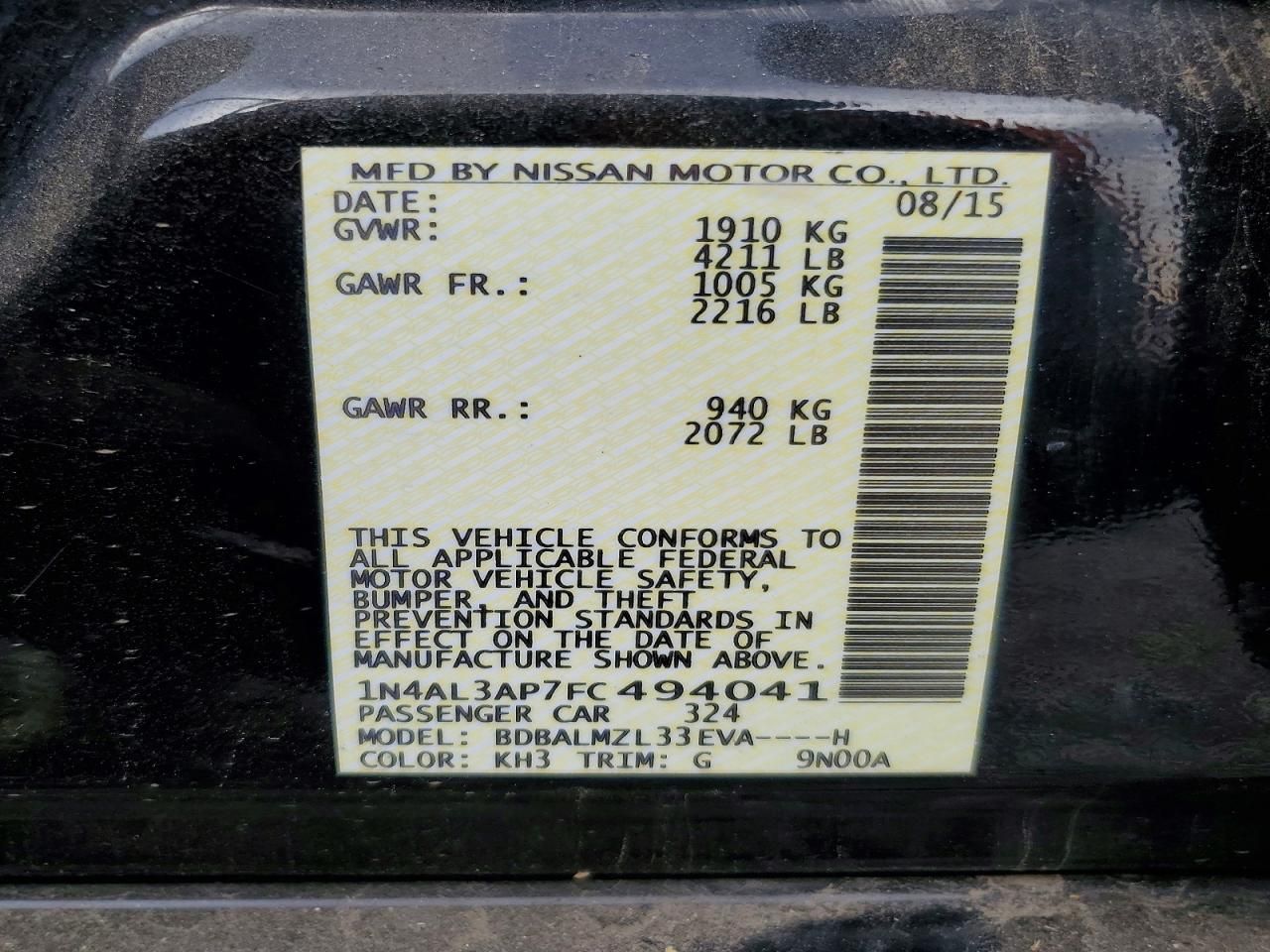 2015 Nissan Altima 2.5