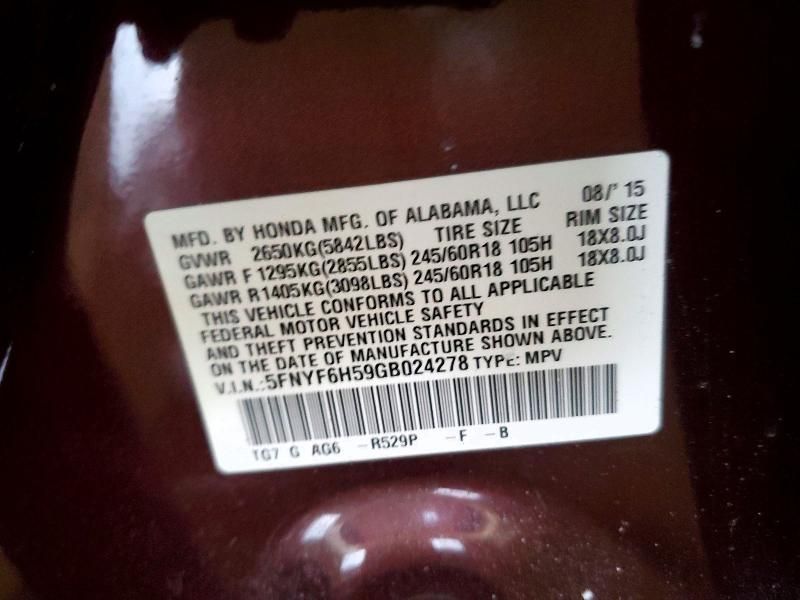 2016 Honda Pilot exl