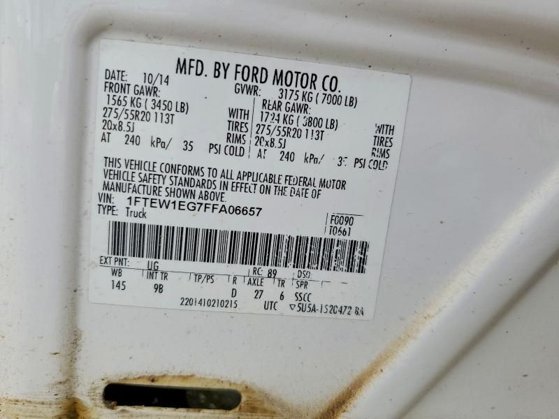 2015 Ford F150 Supercrew