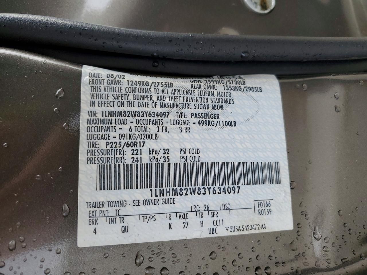 2003 Lincoln Town car Signature