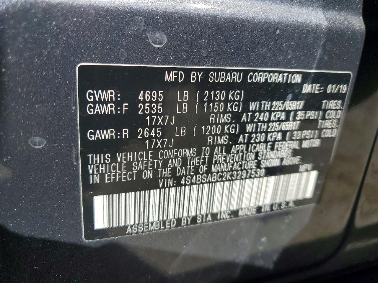 2019 Subaru Outback 2.5i