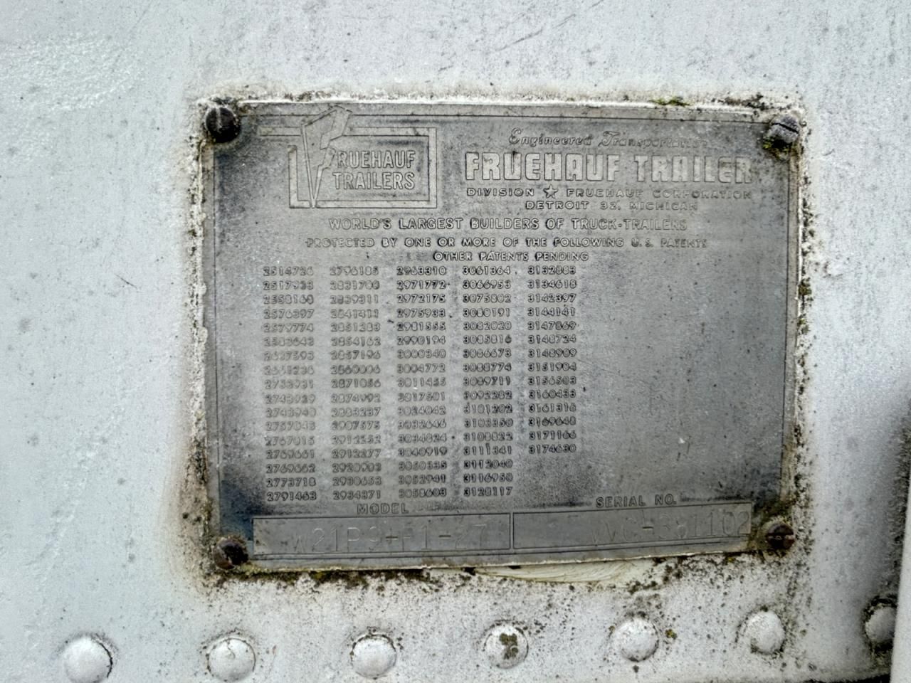 1966 Fruehauf Dry van Trailer