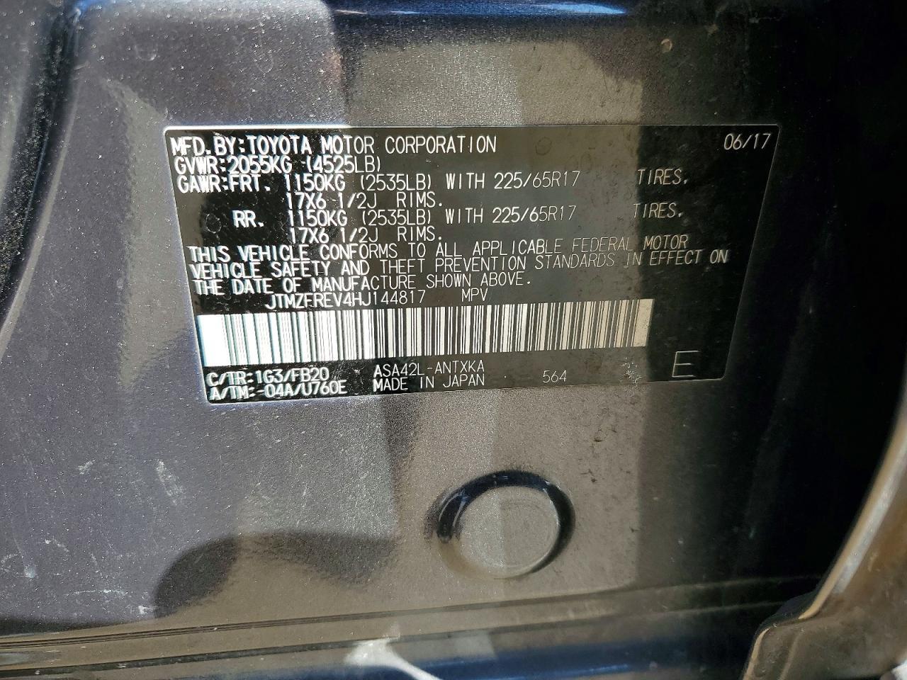 2017 Toyota Rav4 le