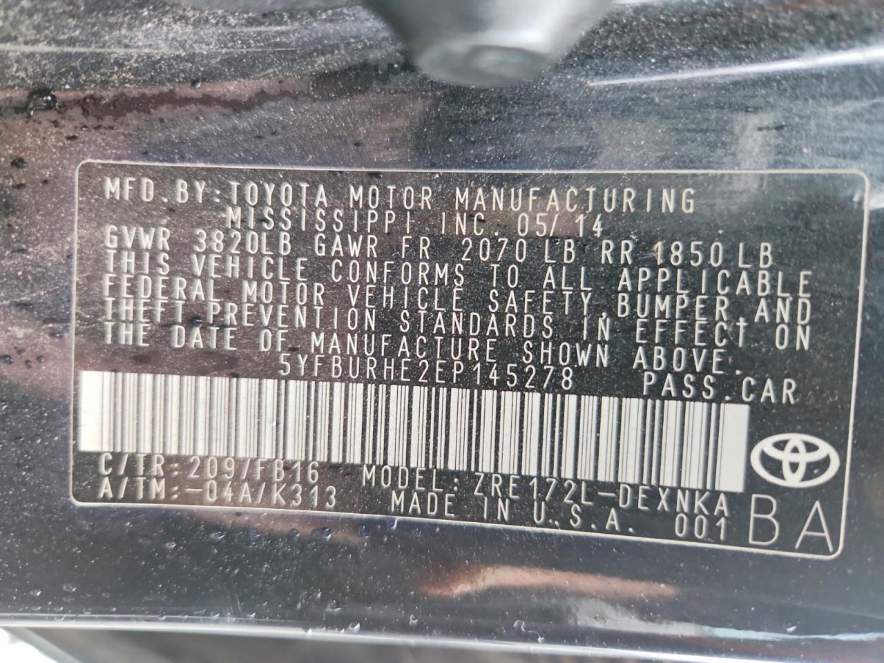 2014 Toyota Corolla l