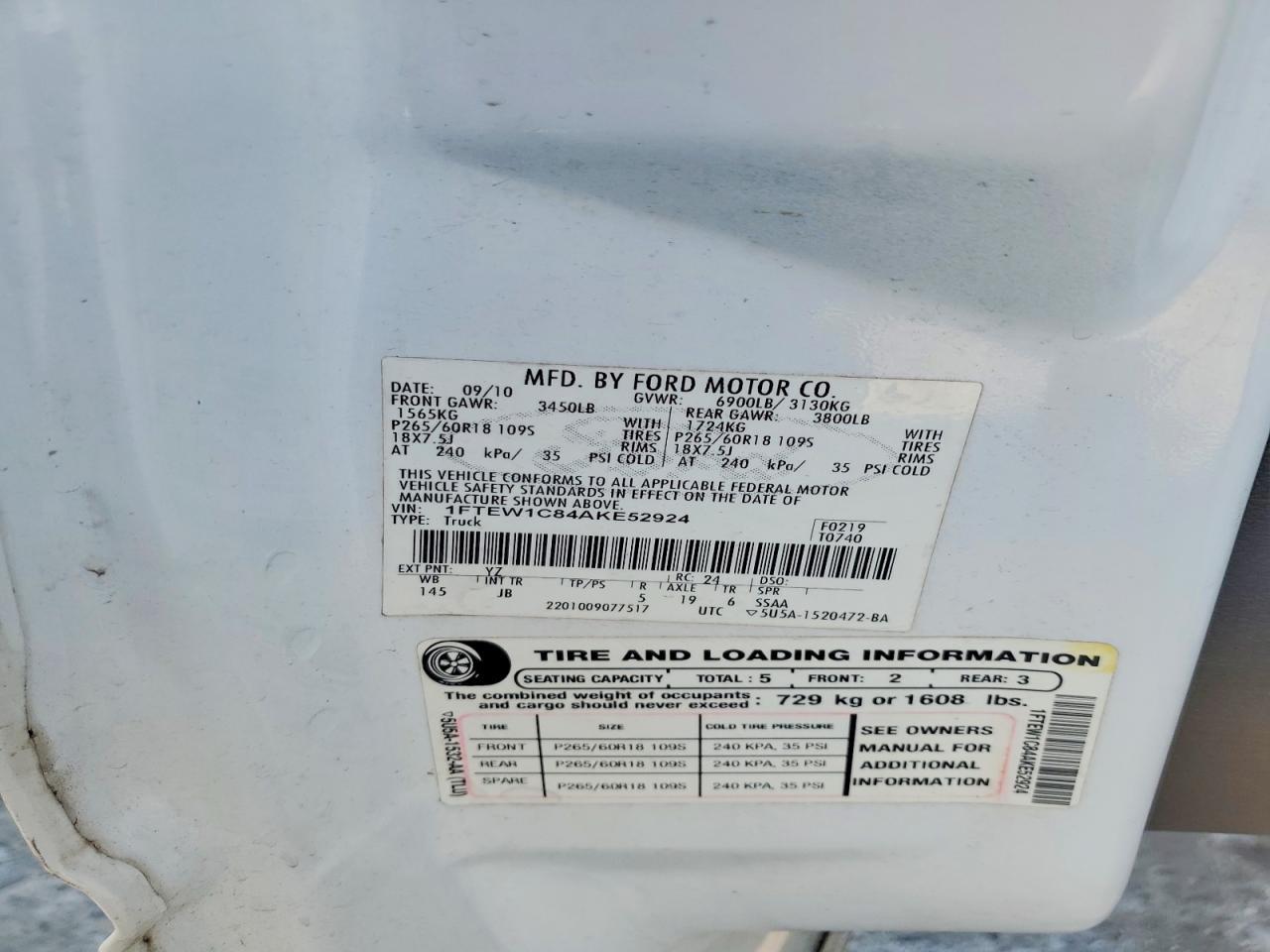 2010 Ford F150 Supercrew