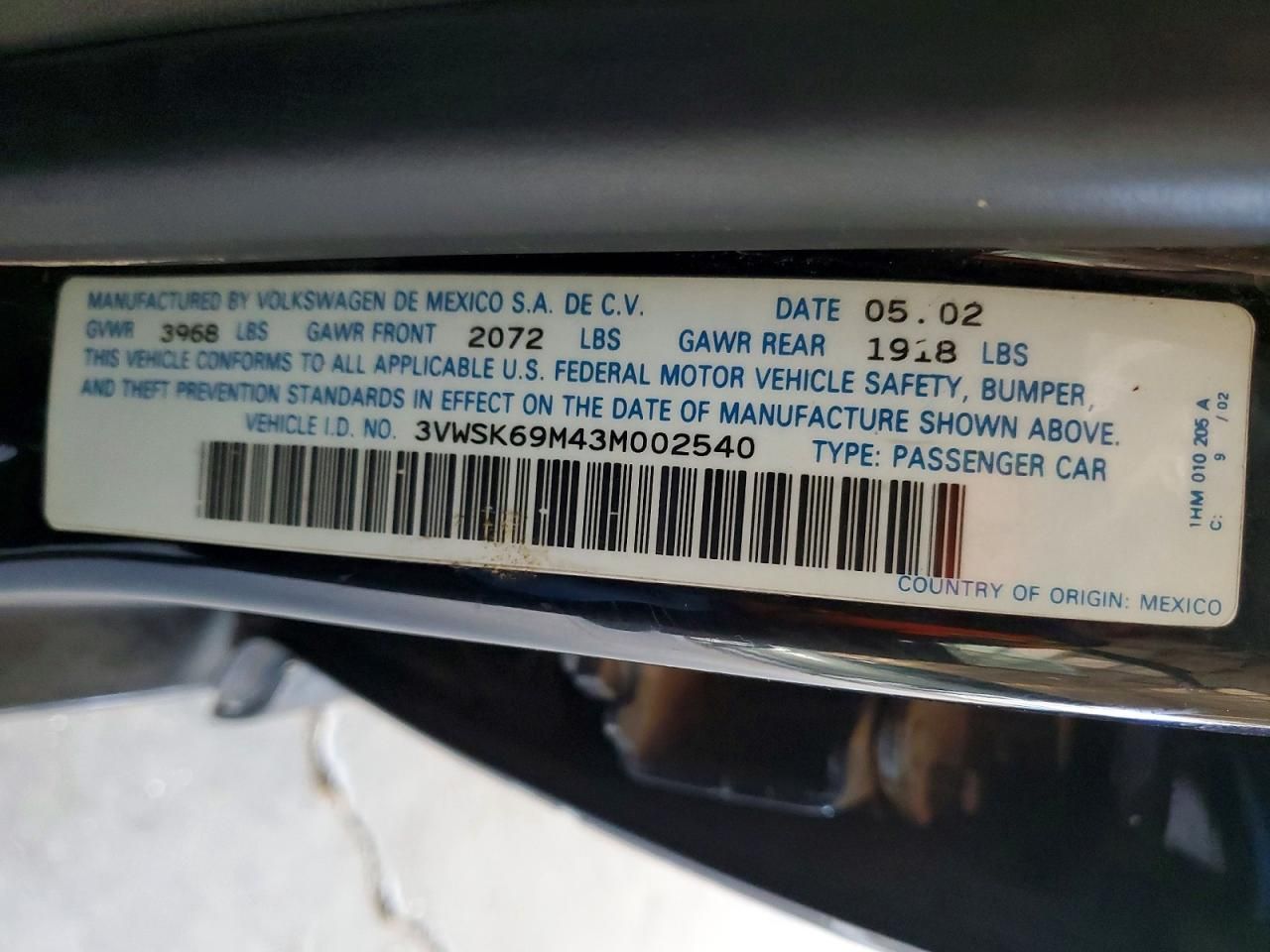 2003 Volkswagen Jetta gls