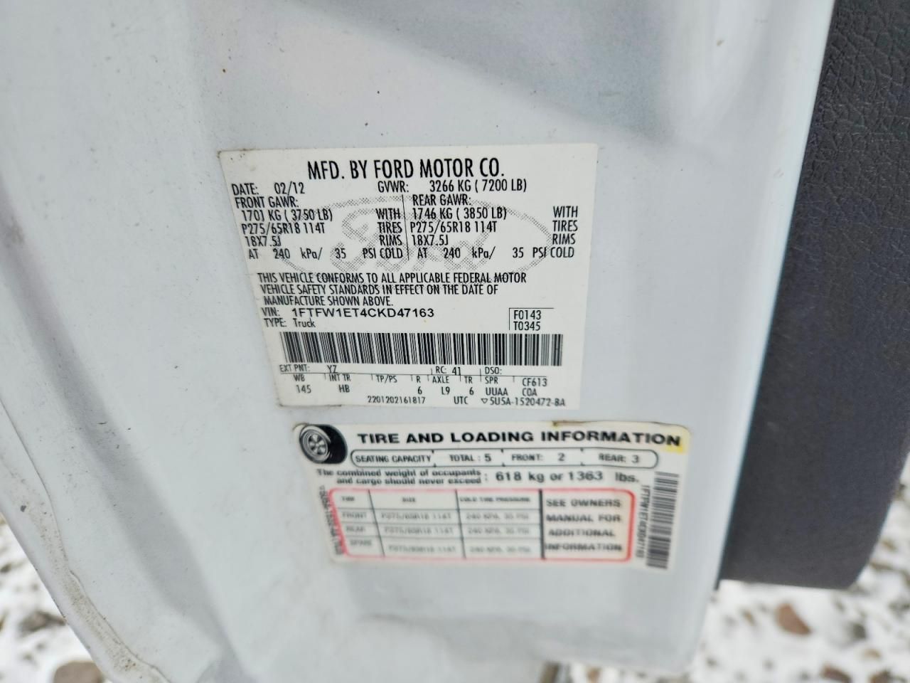 2012 Ford F150 Supercrew