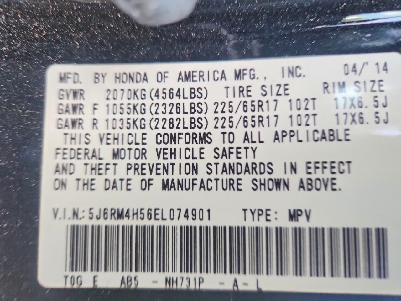 2014 Honda Cr-v ex