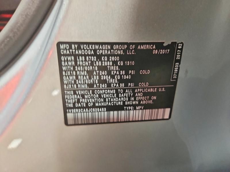 2018 Volkswagen Atlas sel