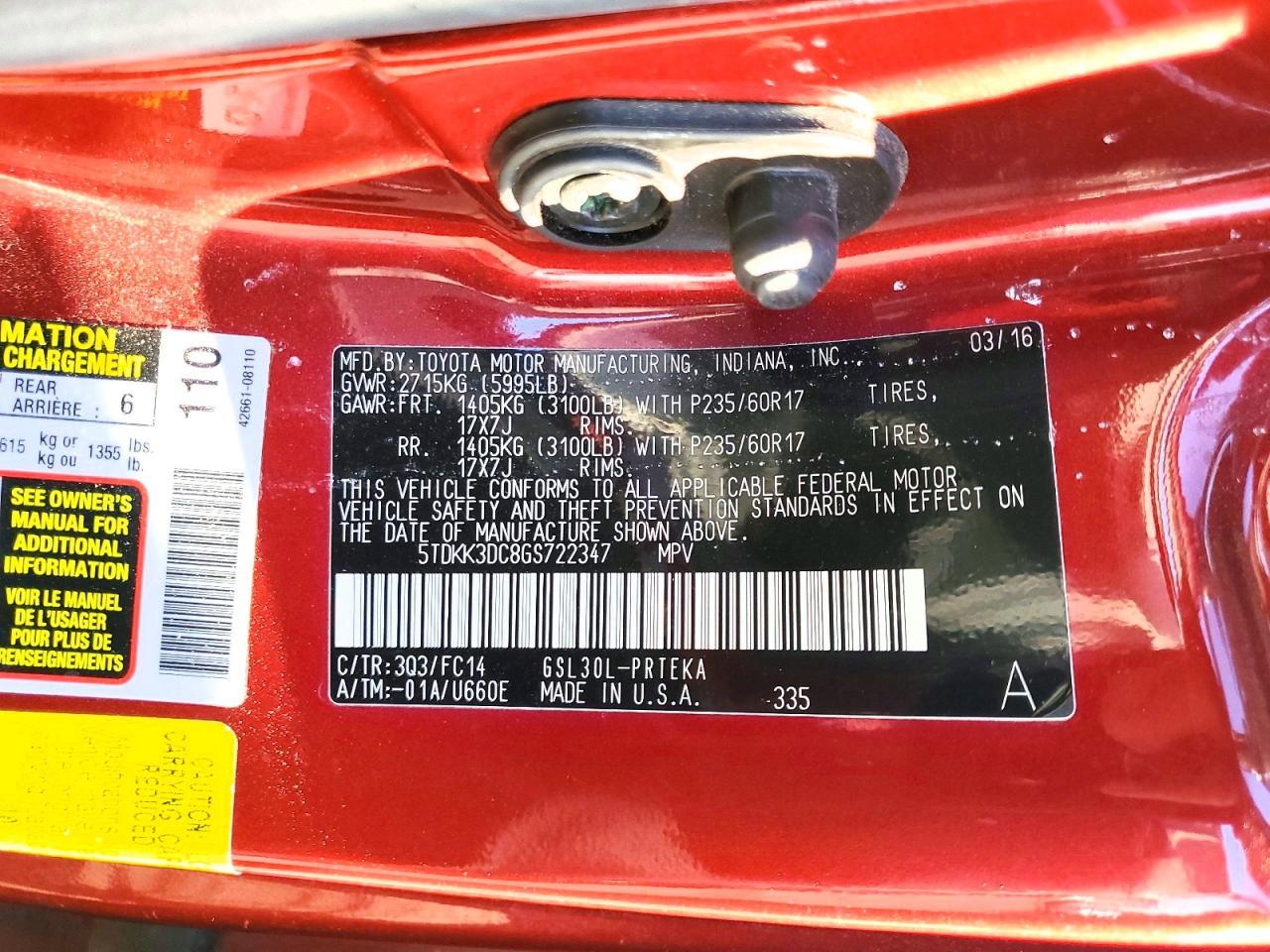 2016 Toyota Sienna le