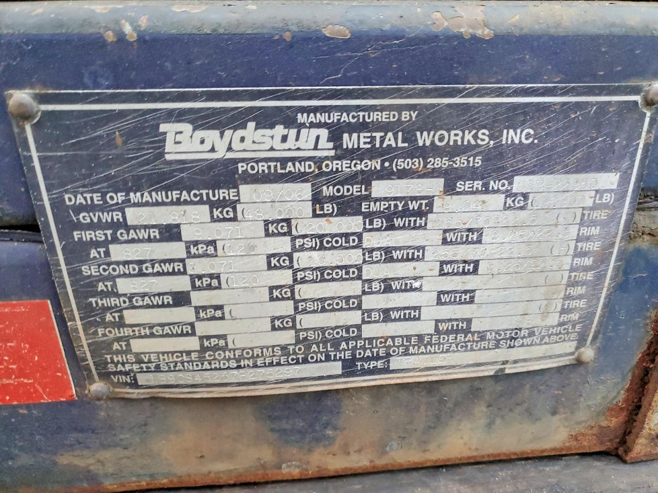 2007 Boydstun 9178-s car Carrier